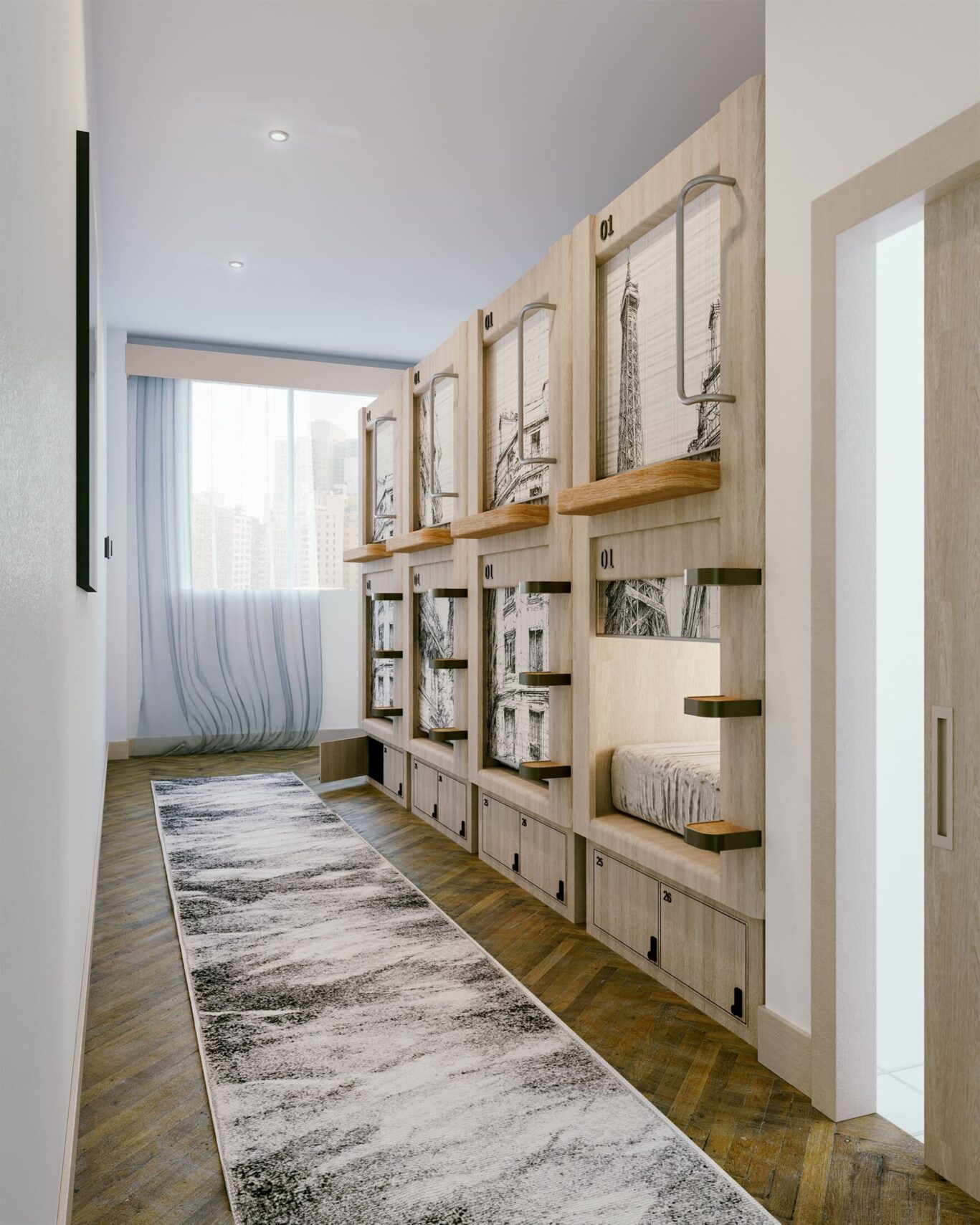 A bedroom at the Rebel Stay